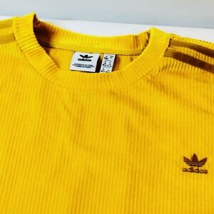 Adidas Originals Comfy Cord Velvet Crewneck Sweater Corn Yellow Men's XXL
